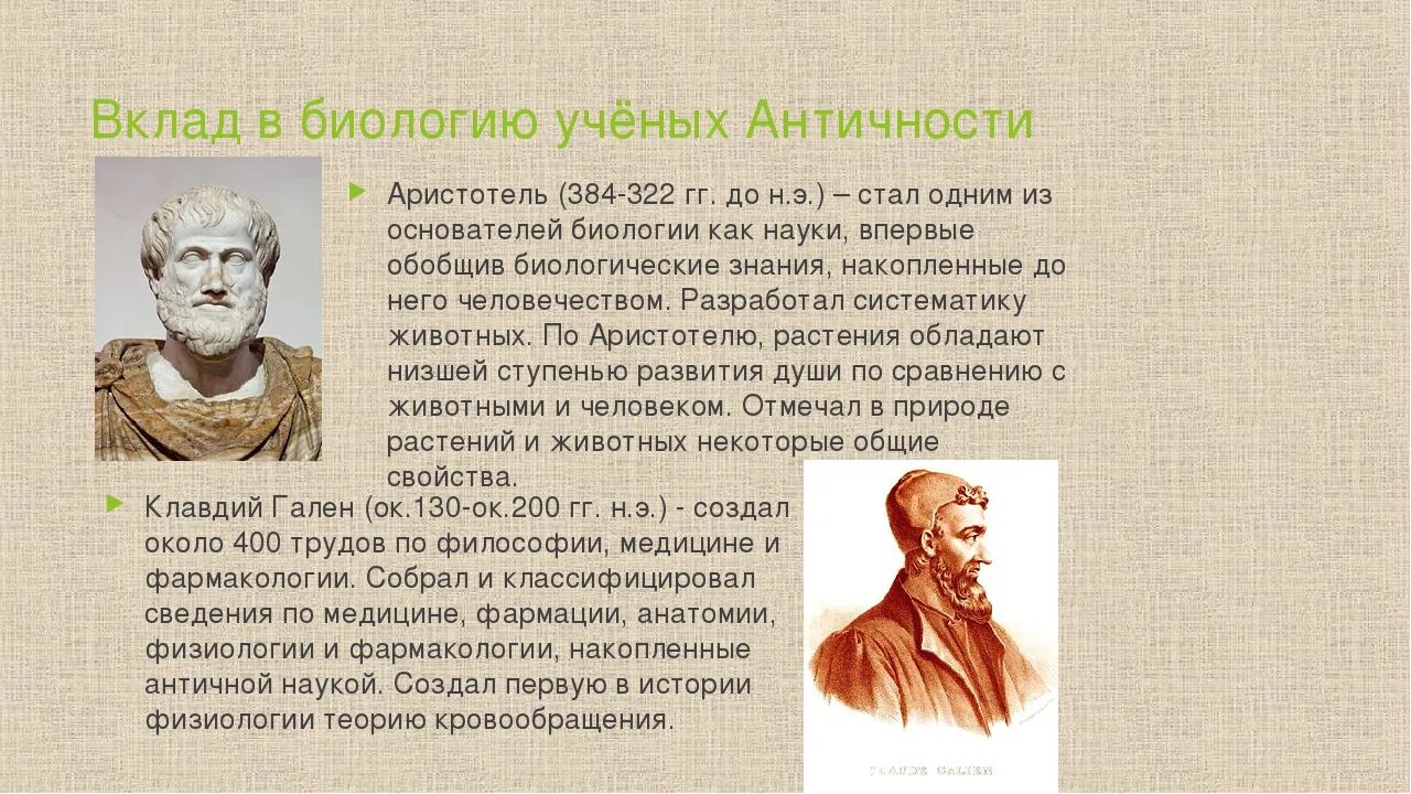 Вклад в биологию Аристотель Аристотель. Аристотель (384 - 322 г. до н. э.). Вклад в биологию ученых античности. Влияние ученых на общество