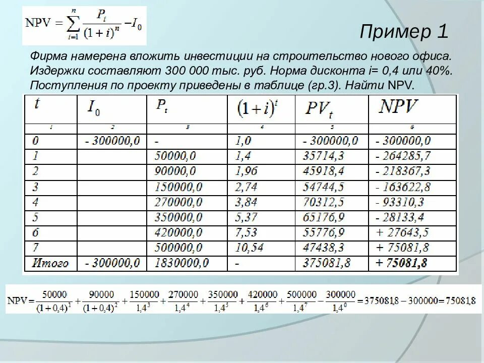 Pi показатель эффективности. Npv инвестиционного проекта формула. Npv пример расчета. Показатели эффективности проекта npv DPP. Npv формула расчета пример.