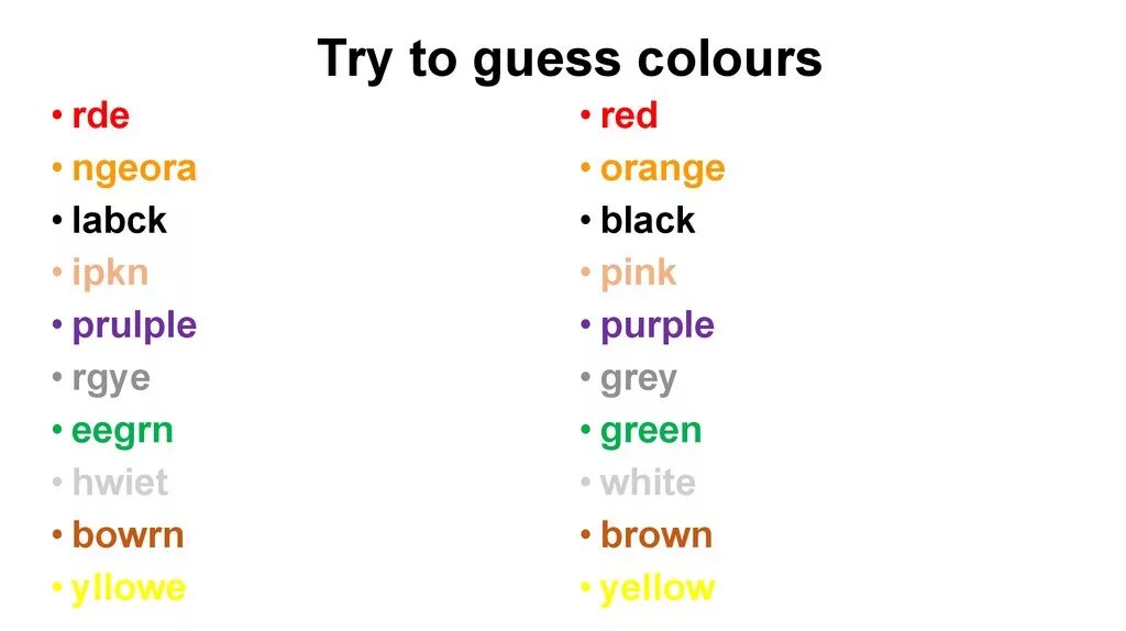 Try color
