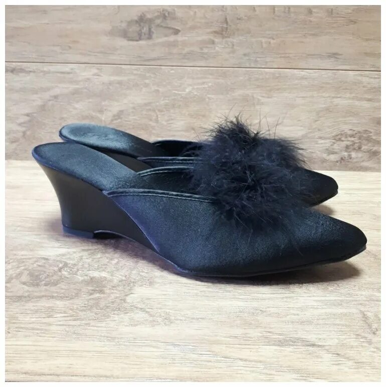 туфли с пушком на каблуке. домашние туфли. тапочки 2924k-lmc-s. тапочки женские на каблуке. домашние тапочки на каблучке.