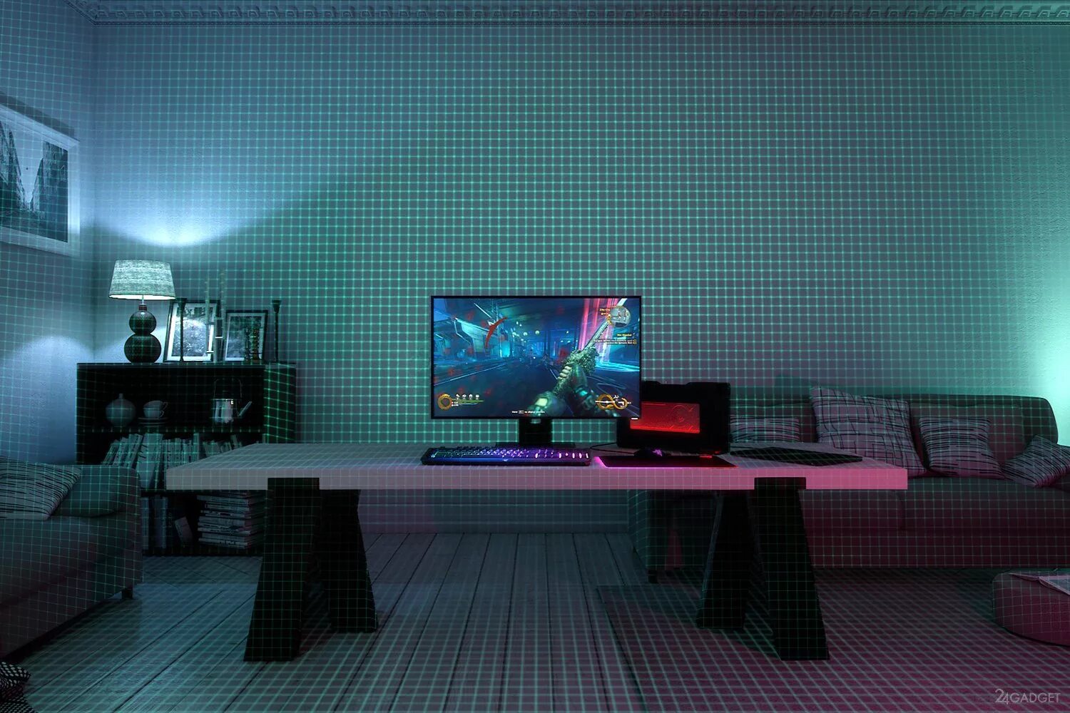Стрим кабинет. Razer Project Ariana. Компьютерная комната. Геймерская комната. Игровая комната компьютерная.