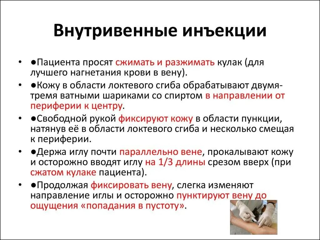 Внутривенное струйное введение алгоритм