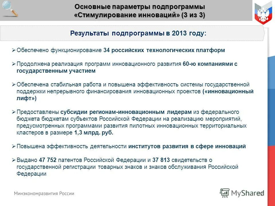 реализация программы инновационного развития