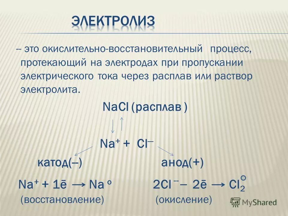 Реакции протекающие на аноде и катоде. Реакции протекающие на аноде и катоде