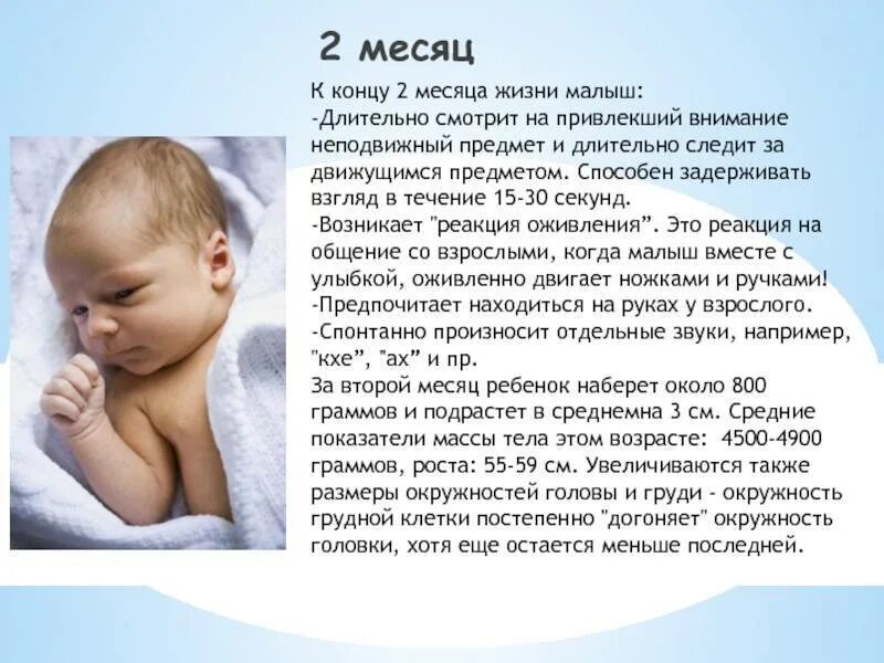 Что ребенок должен уметь в 2 месяца: развитие и навыки малыша