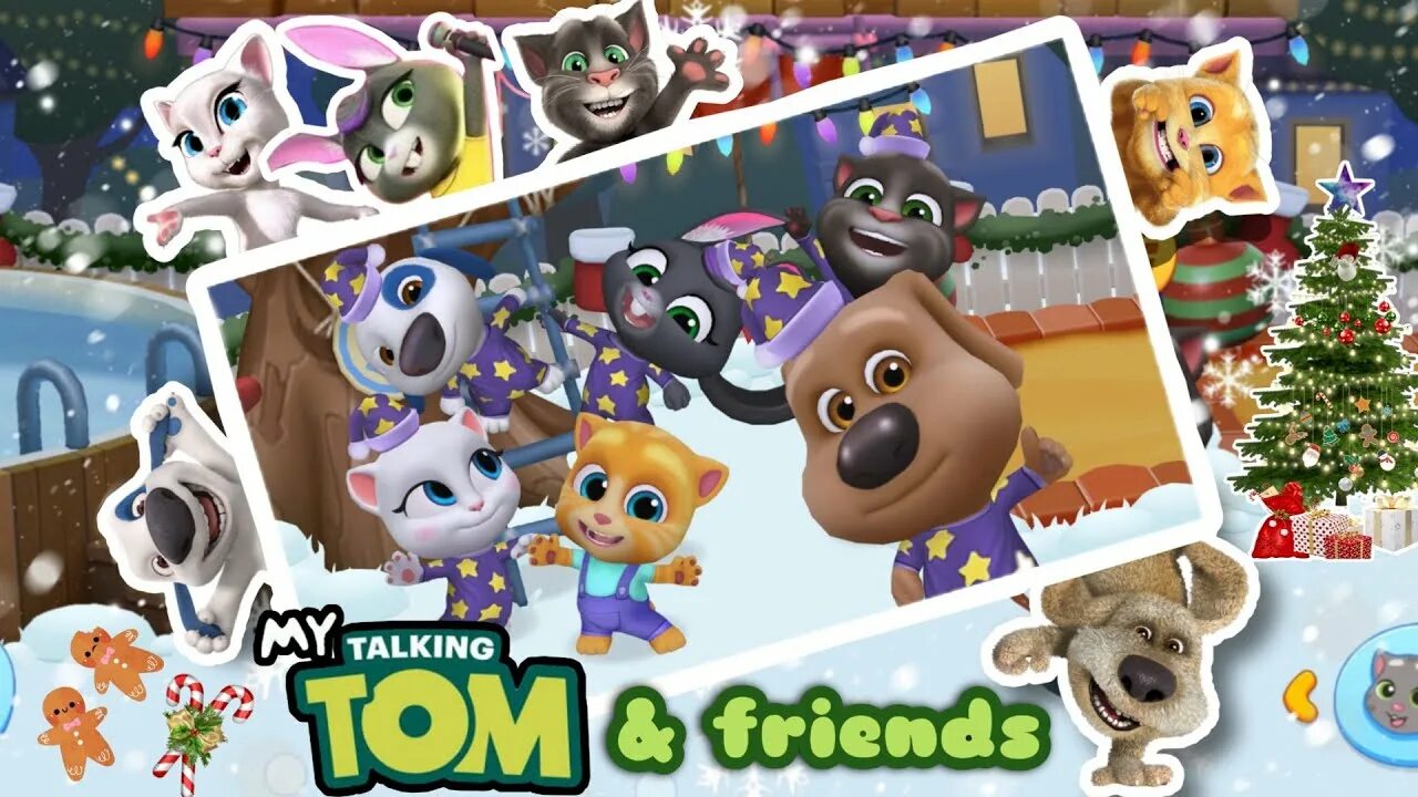 Всего и его друзья новый. Том и его друзья новый год. Том и его друзья новогоднее обновление. Том и его друзья 2020 14 года. Five Nights at talking Tom and friends 2020.