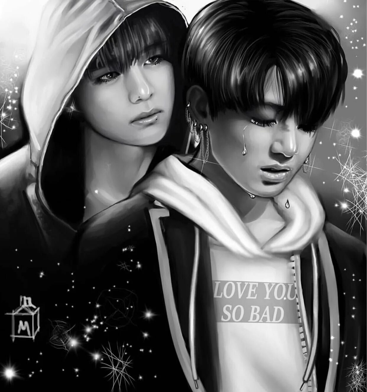 Чон чонгук и ти фф. Вигуки бтс арт. bts art хосок и чонгук. бтс чонгук и тэхен арт. bts тэхен и чонгук арт.