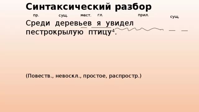 Птица синтаксический разбор. Синтаксический разбор прил. Среди синтаксический разбор. Синтаксический разбор сущ.