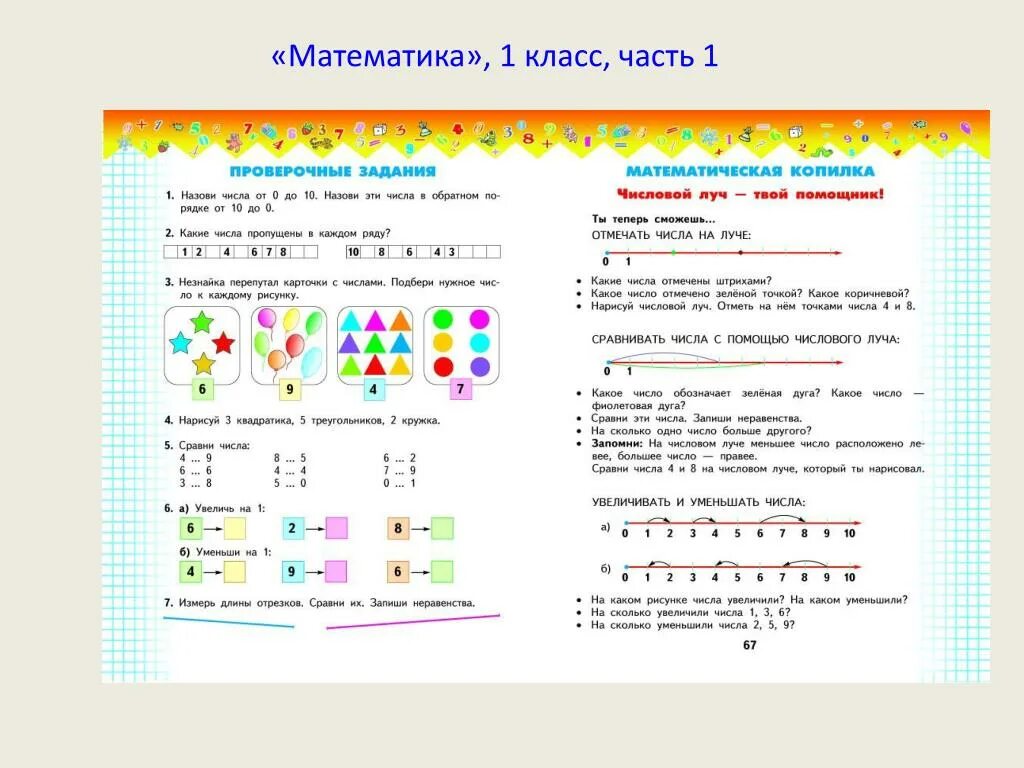 План по математике 1 класс школа россии