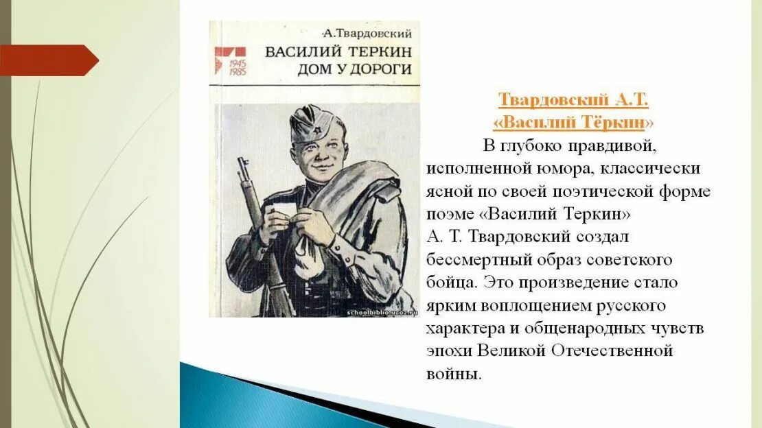 Твардовский образ Василия Теркина. Почему теркин народный герой