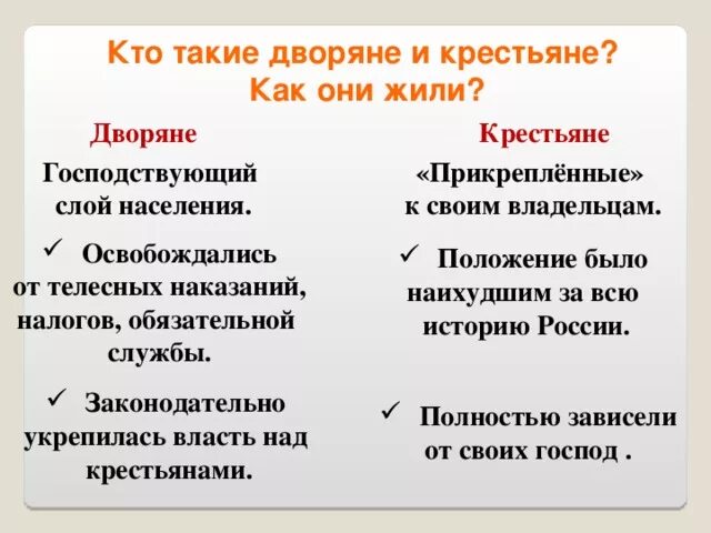 Сравните положение дворянства при петре 1. Положения крестьянство, дворянство. Дворяне и крестьяне. Отличия дворян от крестьян. Сходство положения дворян и крестьян.