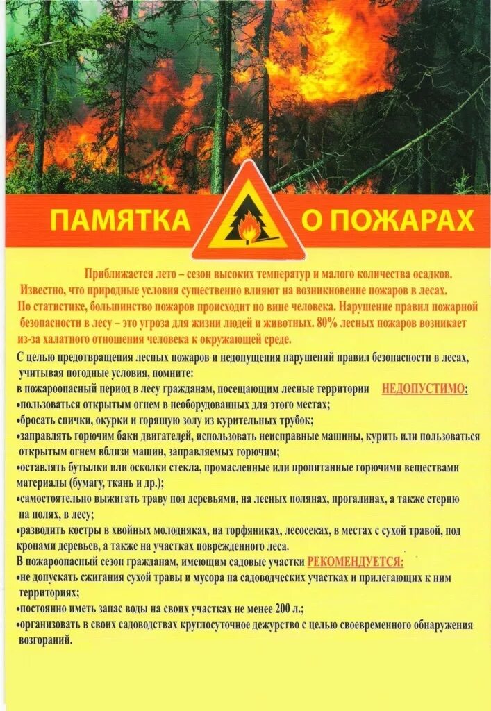 Способы предотвращения природных пожаров