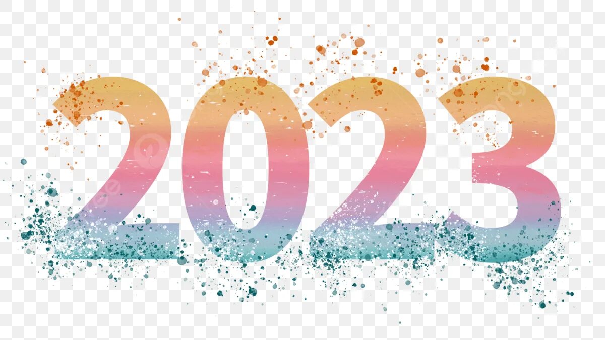 2023 Изображение. Gradient 2023. Картинка файла PNG. Надпись от руки 2023 PSD.