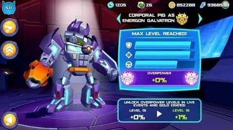 Angry birds transformers menu