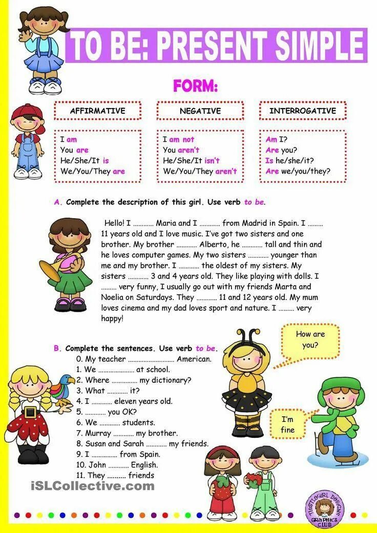 Complete the text with the affirmative
