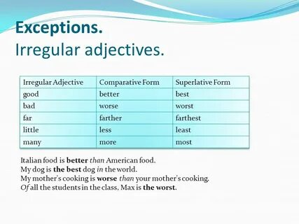 Comparatives exceptions