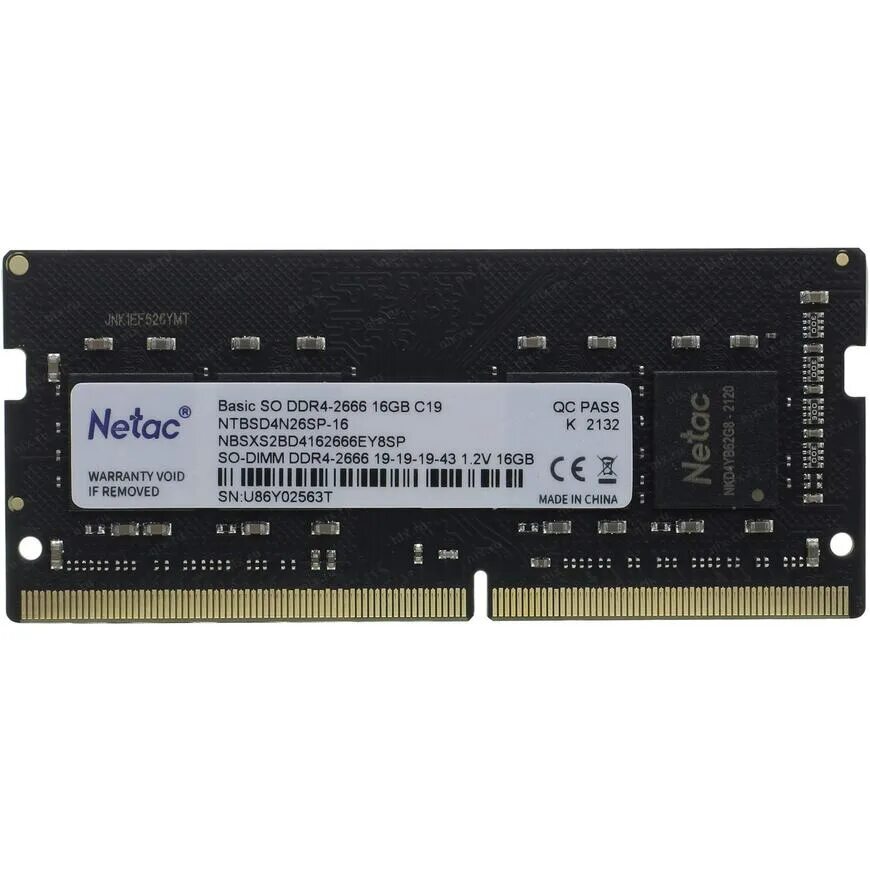 Оперативная память SODIMM Netac Basic [ntbsd4n26sp-04] 4 ГБ. Модуль памяти Netac Basic ntbsd3n16sp-04 ddr3l - 4гб 1600, so-DIMM, Ret. SODIMM ddr4 Netac. Netac 8 ГБ ddr4 2666 МГЦ U-DIMM 19-19-19-43. Ntbsd4p32sp 16