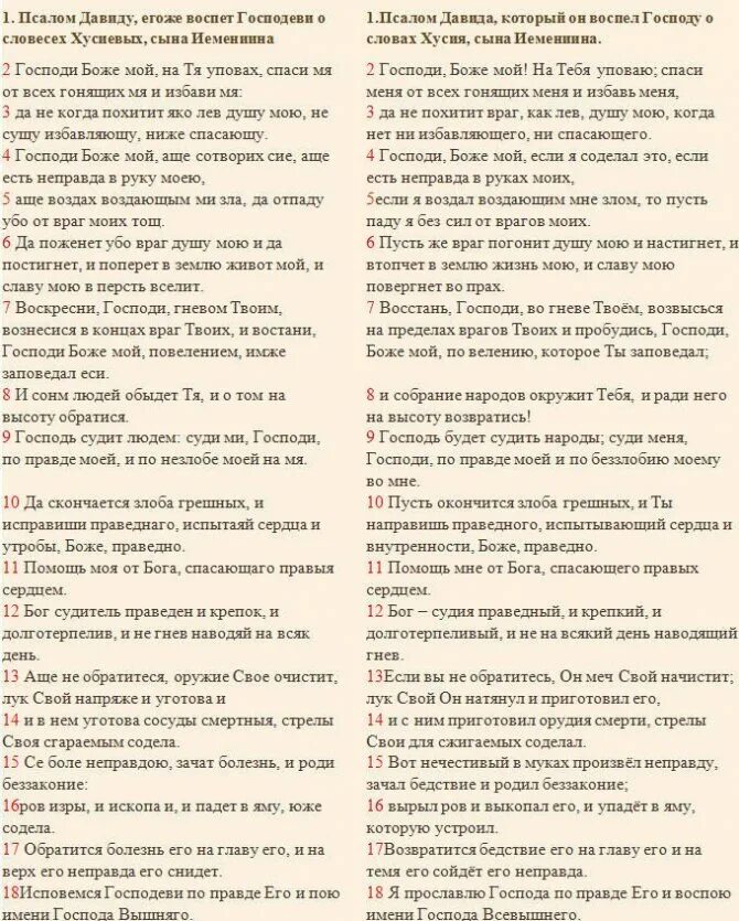 Псалтирь 7 читать