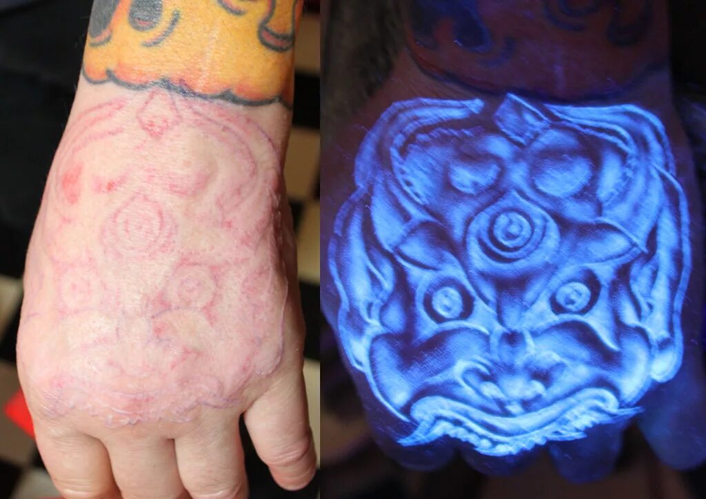 Опасны ли тату. Ультрафиолетовые тату. Флуоресцентные тату. Татуировки в ультрафиолете. Люминесцентные тату.