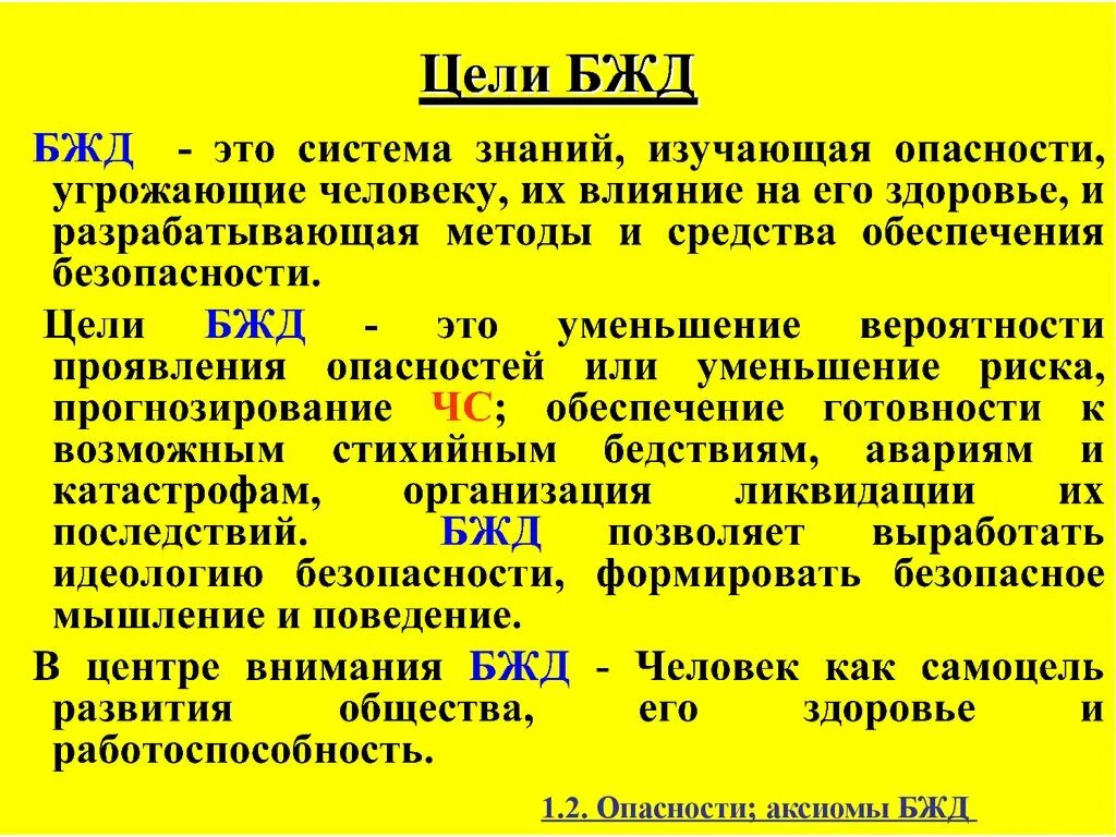 Аксиомы бжд. Опасность это БЖД. Здоровье это БЖД. БЖД система знаний.