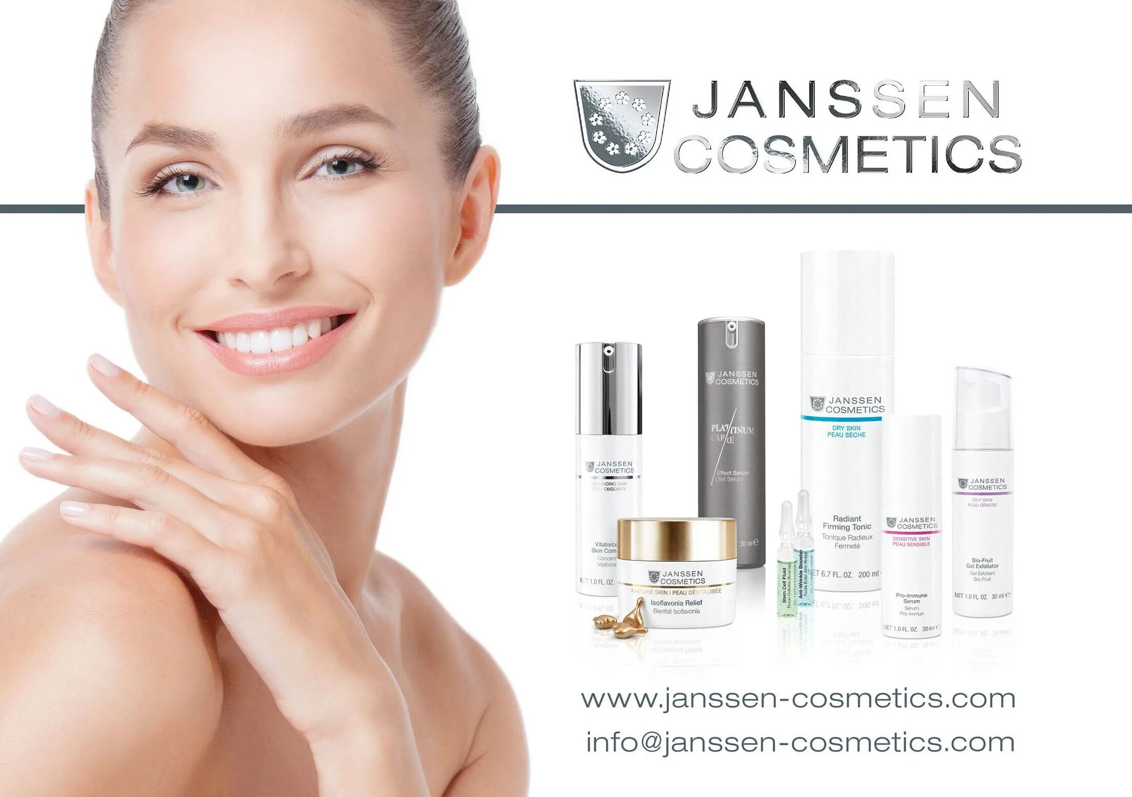 Янссен Косметикс. Janssen Cosmetics линейка Platinum. Космецевтика Янссен. Dry Skin Janssen Cosmetics баннер.