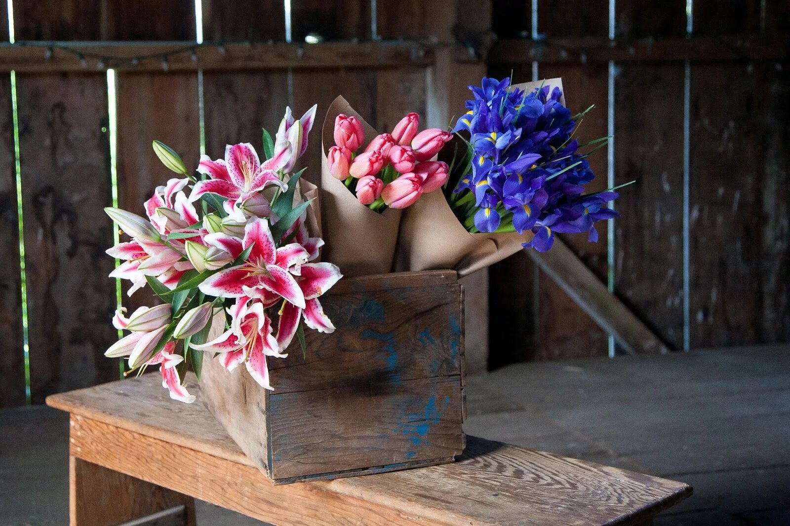 Flower talk. Тюльпаны в деревянном ящике. Букет тюльпанов в деревянном ящичке. Тюльпаны в фотостудии. Букет тюльпанов в интерьере.