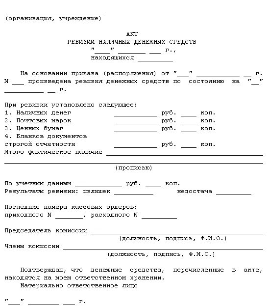 Ревизия пример. Акт ревизии денежной наличности. Акт ревизии денежных средств в кассе. Протокол ревизии в магазине образец. Составление акта ревизии кассы.