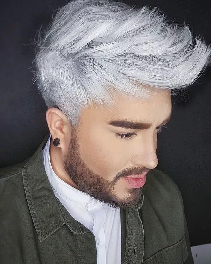 Pin by Amelia Sarah on Silver foxes Men hair color, White blonde hair color, Men