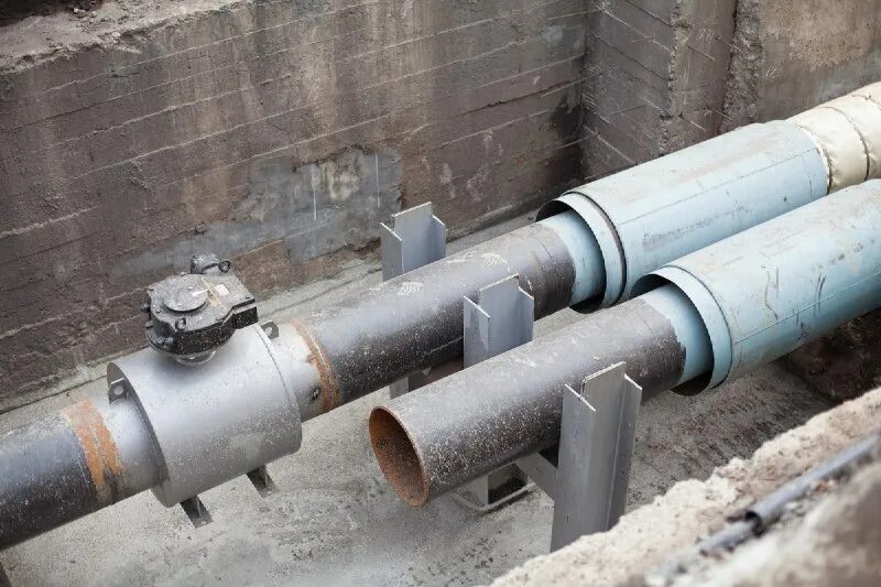 Стальных труб 057*3,5/125-ппу пэ содк. Скользящая опора для трубопроводов тепловой сети. Неподвижные надземные опоры для теплосетей. Трубы для теплотрассы наружные 100. Лотки теплотрасс.