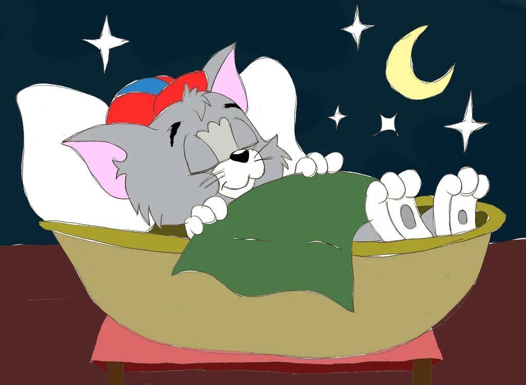 Sleeping tom. Доброй ночи из мультиков. Спокойной ночи мультяшные. Сладких снов мышонок.