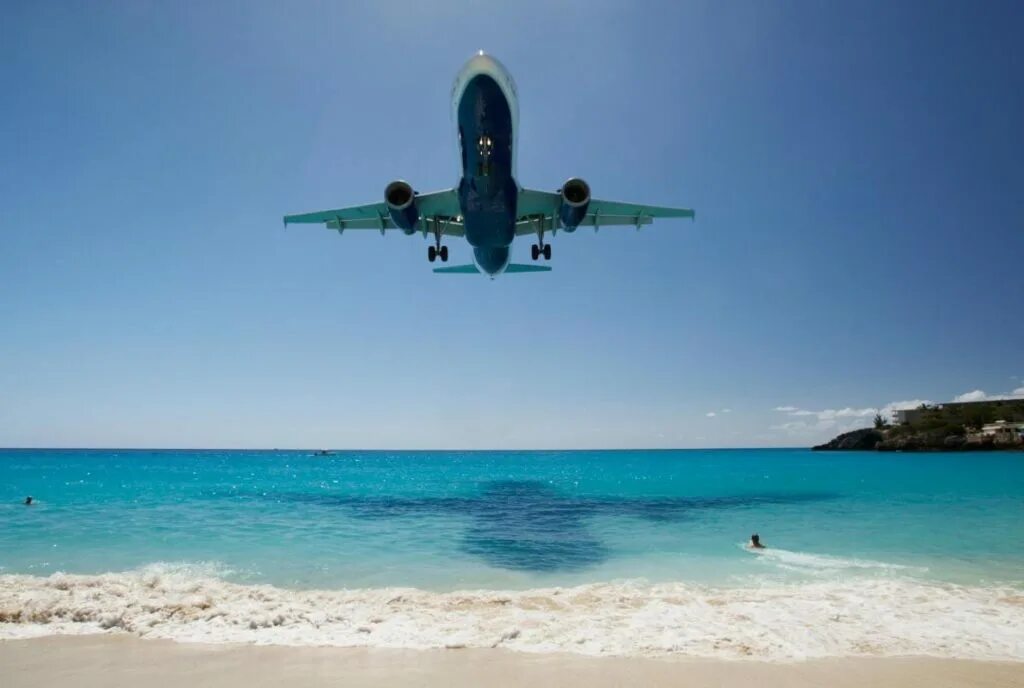 Остров сен-Мартен. Махо - сен-Мартен, Карибские острова. Аэропорт сен Мартен. Летим над островами карибского моря