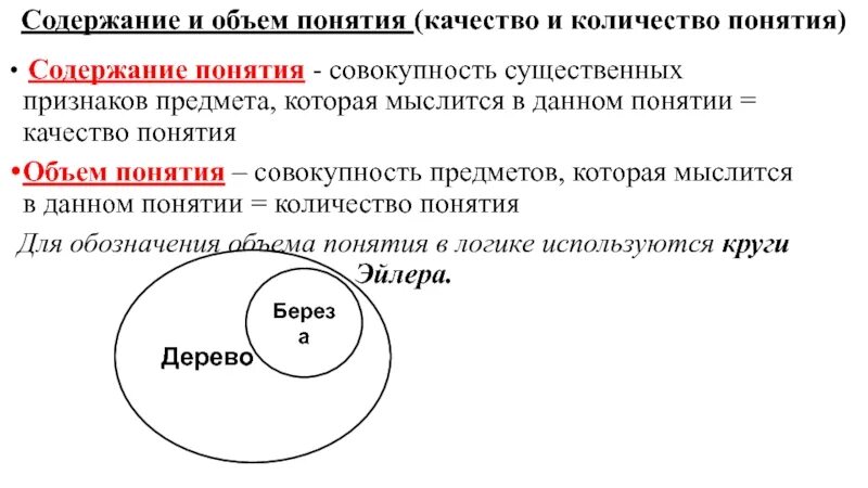 Объем понятия число. Объем понятия число