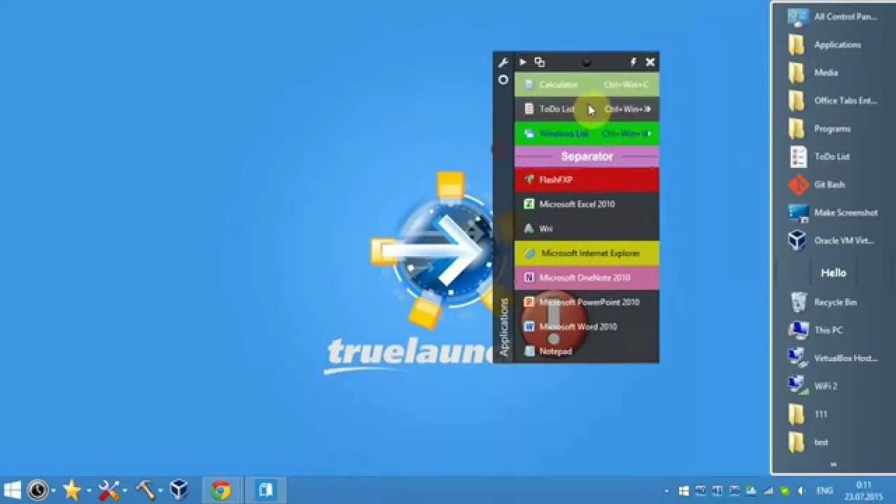 True launch bar. Launcher bar. launch menu. launch bar.