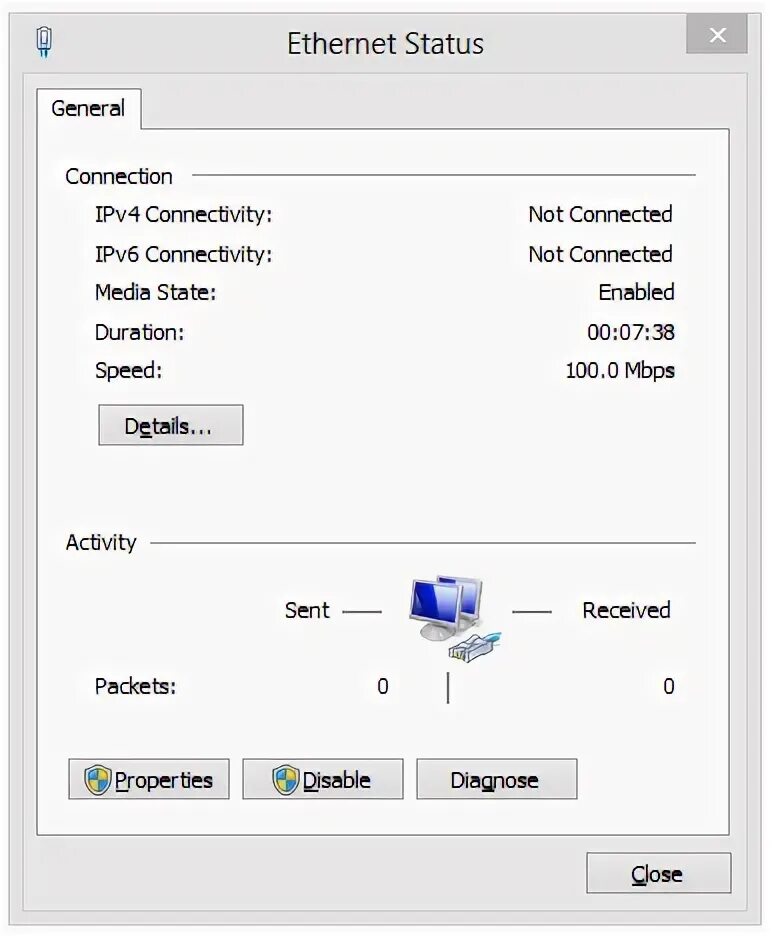 Network is not connected