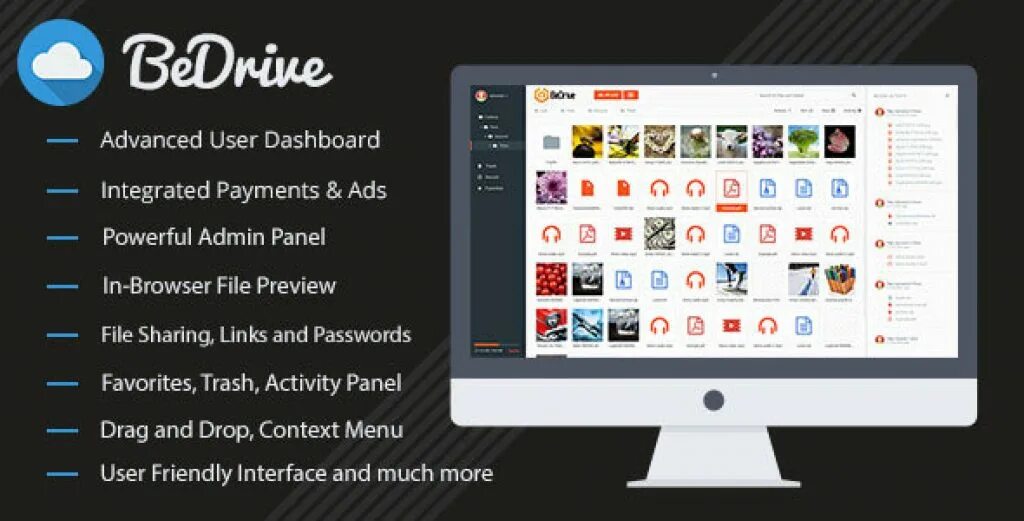 File share php. Bedrive. file preview. скрипт облака файлов. codecanyon.