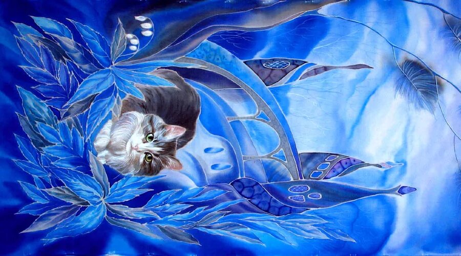 волшебные коты. сказки синего кота. зимние синие коты рины зенюк. синий кот выглядывает. голубые коты ирины зенюк 2019.