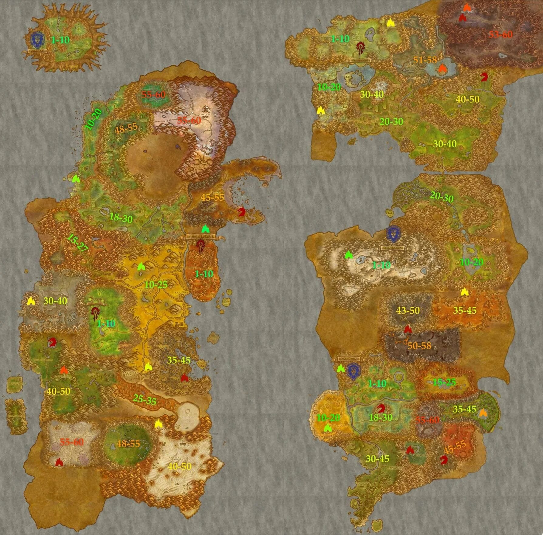 World of Warcraft Classic карта. Карта Азерота wow Classic. Карта Азерота 3.3.5. Leveling zones