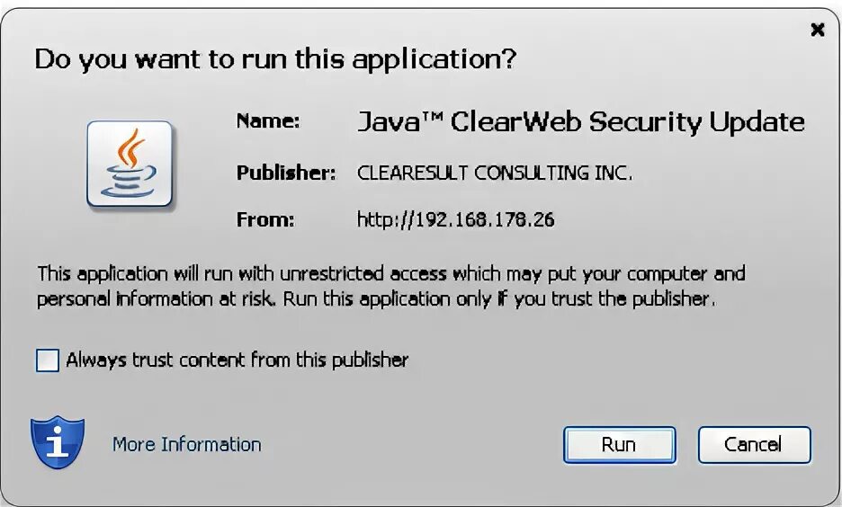 Java hosting. Java.Malware.agent-6306480-0.