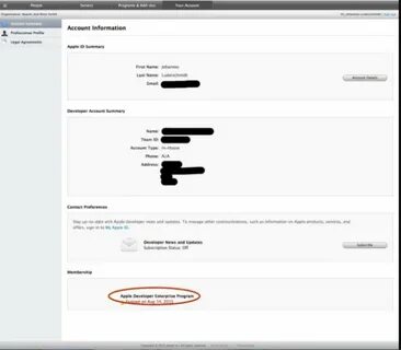 Developers account