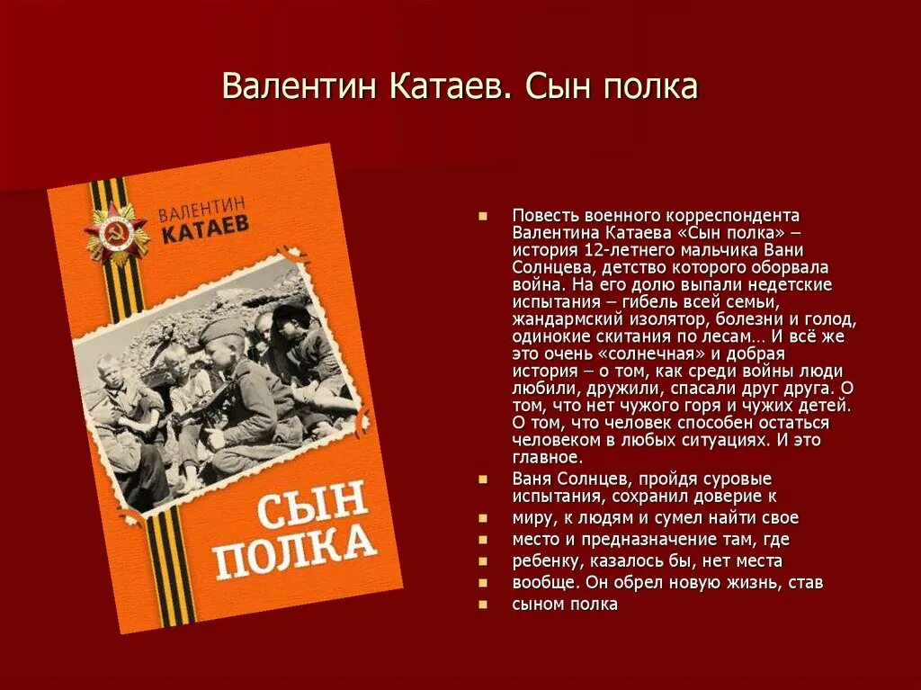 В. Катаев "сын полка". Повесть Катаева сын полка.