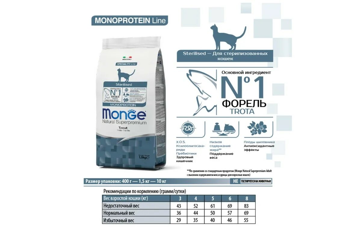 Monge Cat Sterilised - корм для стерилизованных кошек с форель, 10кг. Monge PFB Cat Monoprotein корм с форелью для котят 10 кг, шт.. Monge корм для кошек 10 кг. Монж с форелью для стерилизованных кошек 10 кг. Monge cat корм для стерилизованных кошек