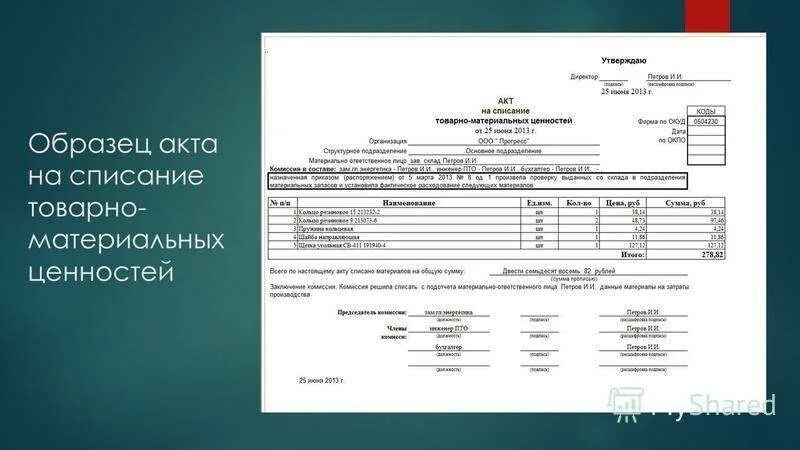 Как правильно документально