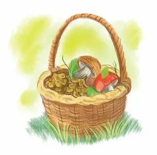 Корзинка с грибами картинки для детей
