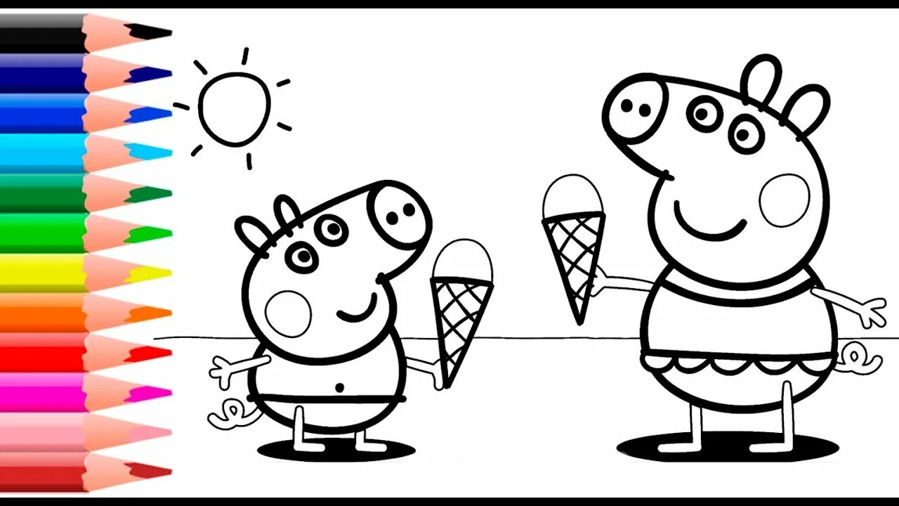 Свинка пеппа раскраска для детей распечатать PEPPA PIG Coloring