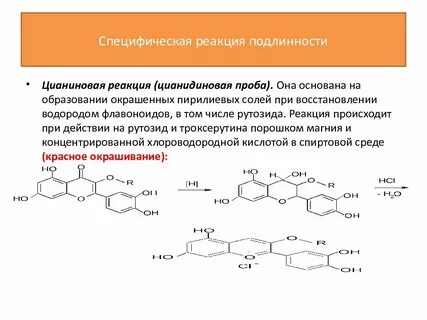 Общие реакции на подлинность