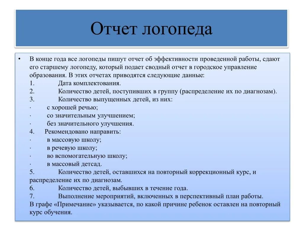 Отчет логопеда. Отчёт логопеда о проделанной работе. Отчет по результатам логопедической работы. Заключение педагога-логопеда. Отчеты логопедов за год