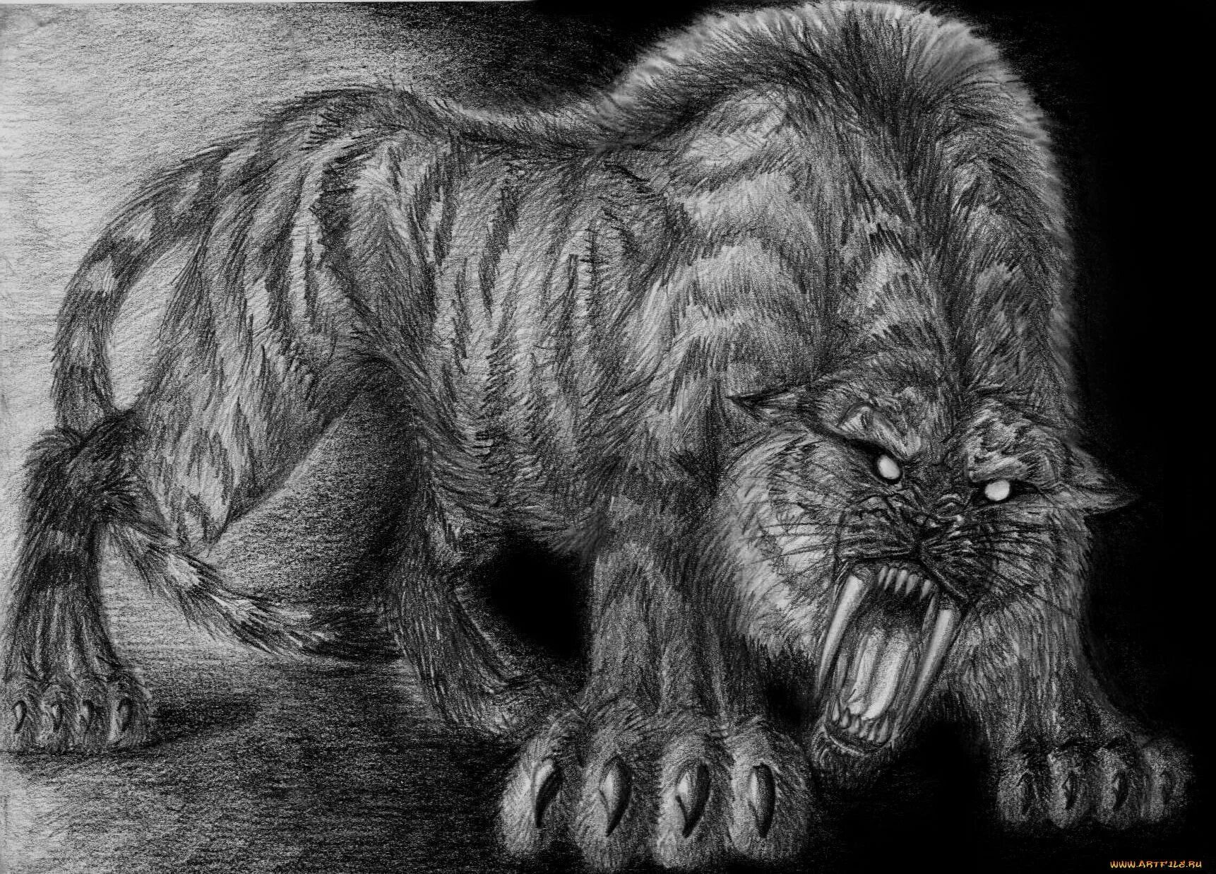 Страшный рев зверя. Саблезубый тигр оборотень. Веревульф. Тигр. Лев. Страшные животные рисунки.