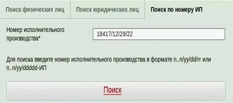 Как правильно ввести номер исполнительного производства