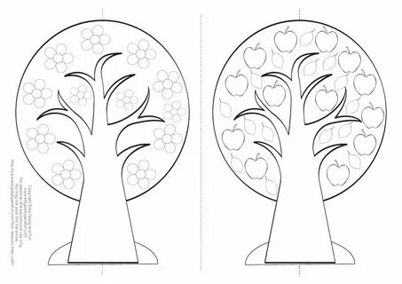 Four seasons tree printable template