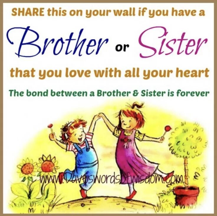 Brother or sister. Family quotes. Quotes about Family. Sister and brother Love is Forever. She loves sister